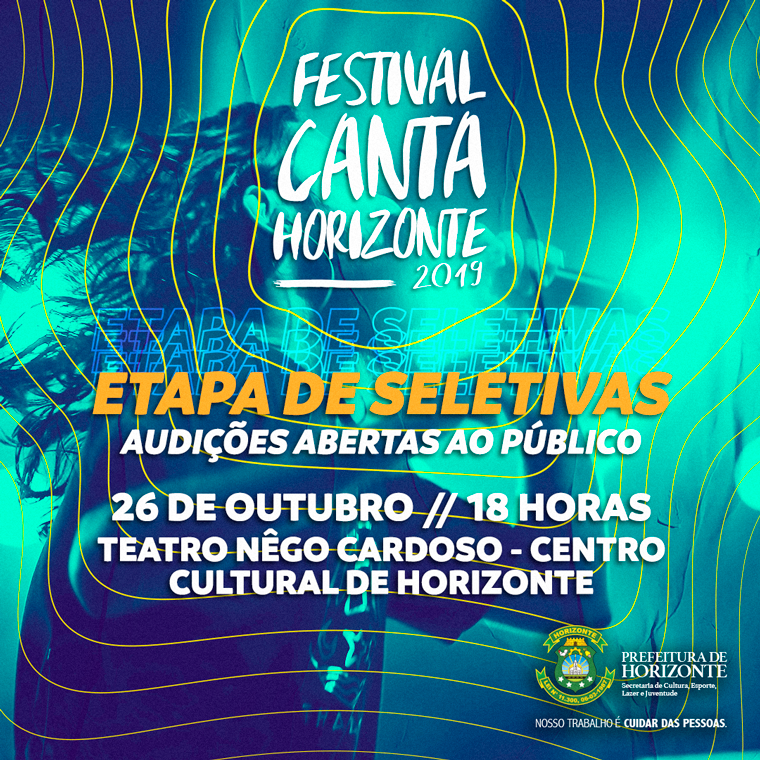 Card Canta Horizonte 2019 Audições Abertas - Prefeitura de Horizonte