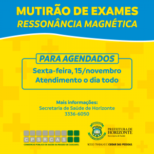 Card Mutirão Ressonancia Magnética - Prefeitura de Horizonte