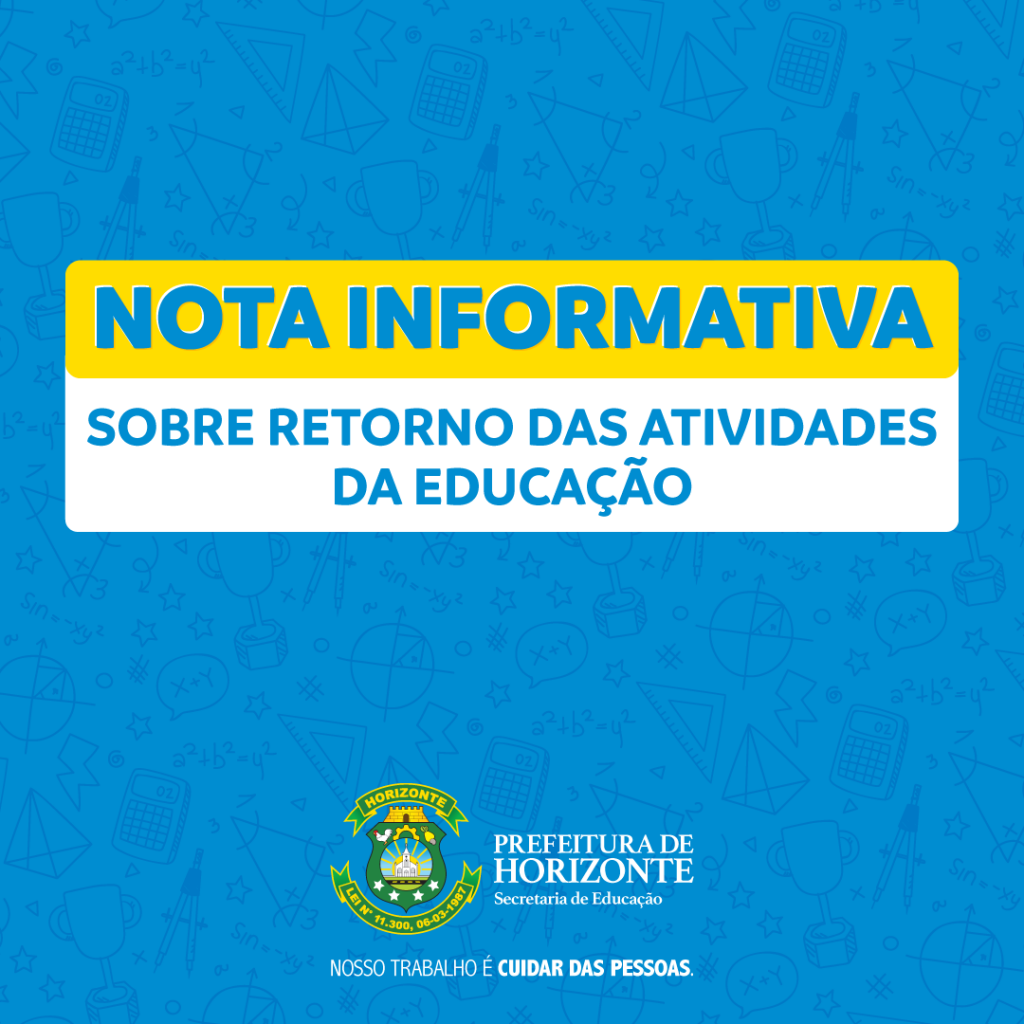 PMH Card Nota Informativa Educacao 20200521 - Prefeitura de Horizonte